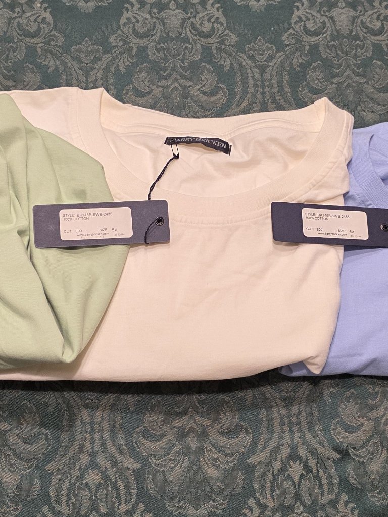 3-Pack Barry Bricken *New* 100% Cotton Made In Portugal Shirts - 5xl